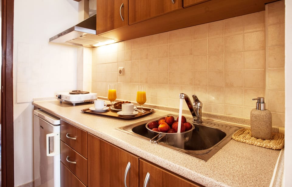 Fridge, electric kettle
