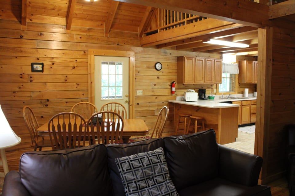 Lost Paddle Cabin, 2 Bedrooms, Hot Tub | Living area | Flat-screen TV, fireplace