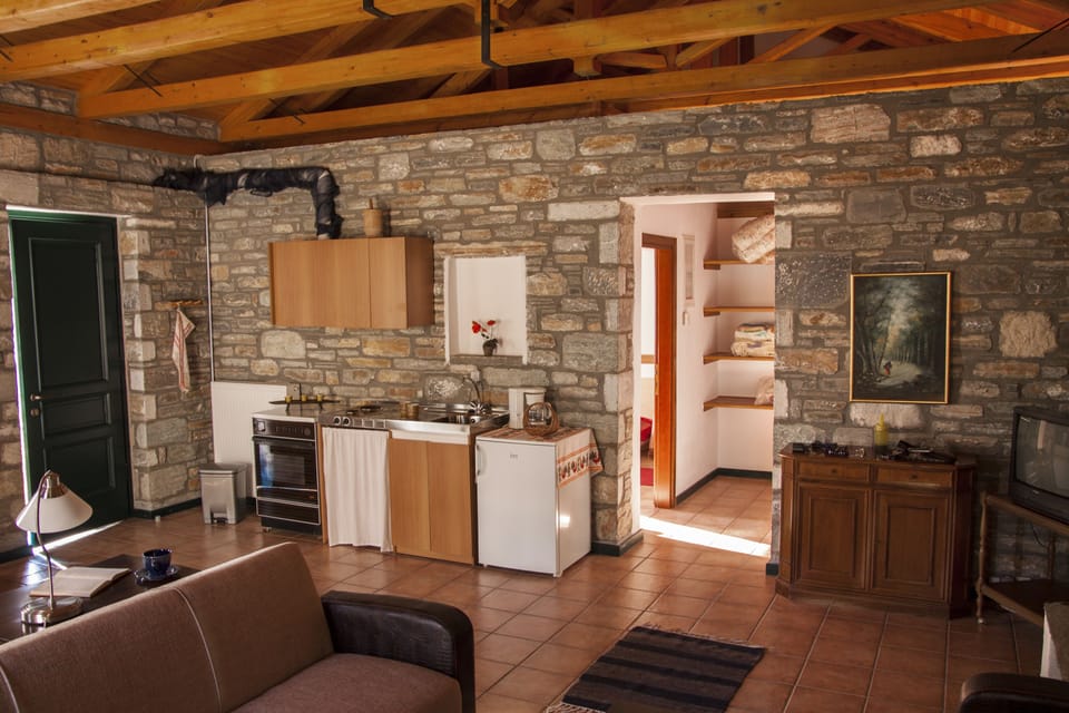 Family Apartment, Sea View (Venus) | Private kitchen | Fridge, oven, stovetop, coffee/tea maker