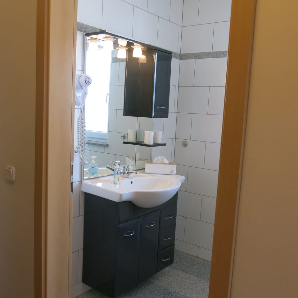 Business Single Room (Large Single Bed) | Bathroom | Shower, hair dryer, towels, soap