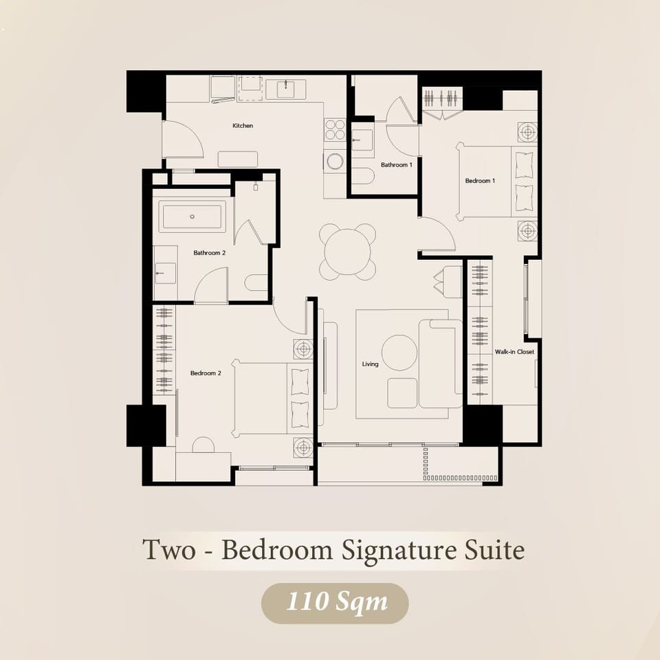 Two Bedroom Signature Suite | Floor plan