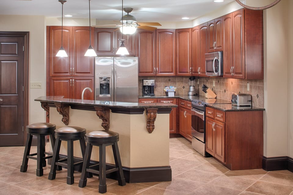 Suite, 2 Bedrooms | Private kitchen | Full-size fridge, microwave, oven, stovetop