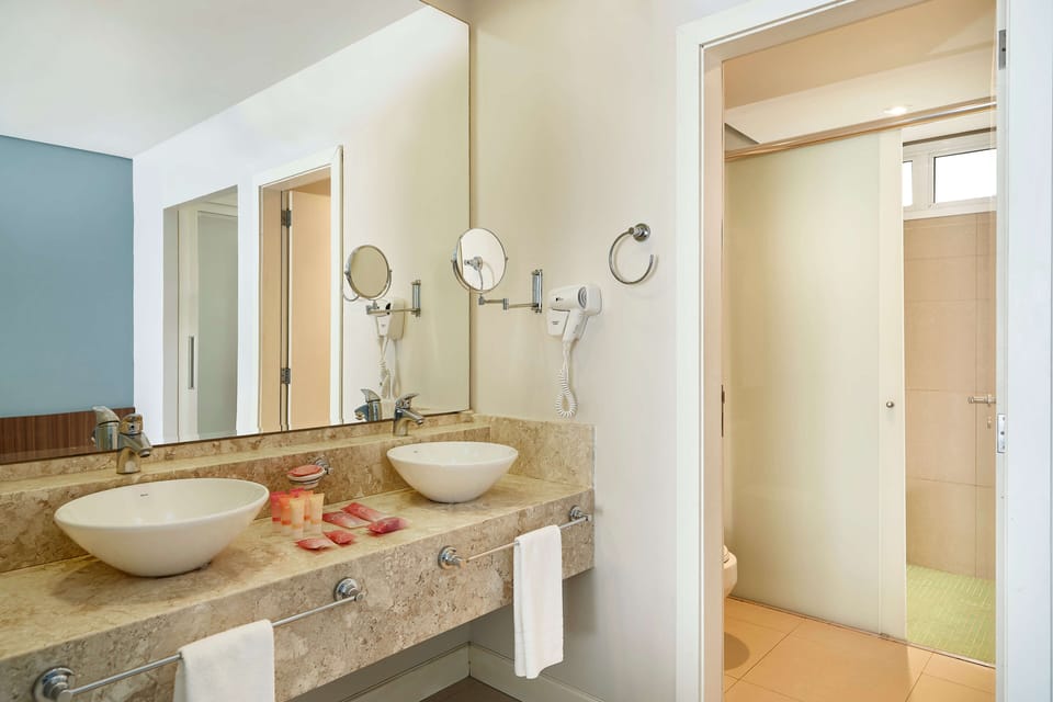 Apartamento Superior Premiere | Bathroom | Shower, free toiletries, hair dryer, towels
