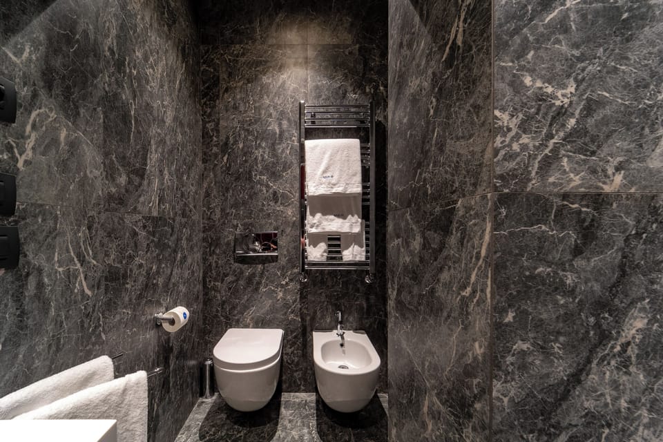 Deluxe Double Room | Bathroom | Shower, designer toiletries, hair dryer, slippers