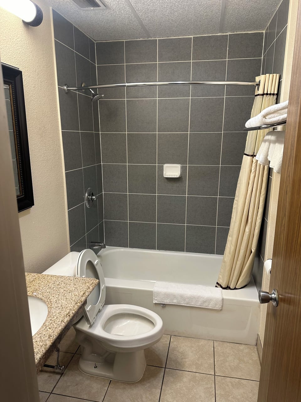 Standard Room 1 King Bed | Bathroom | Combined shower/tub, deep soaking tub, free toiletries, hair dryer