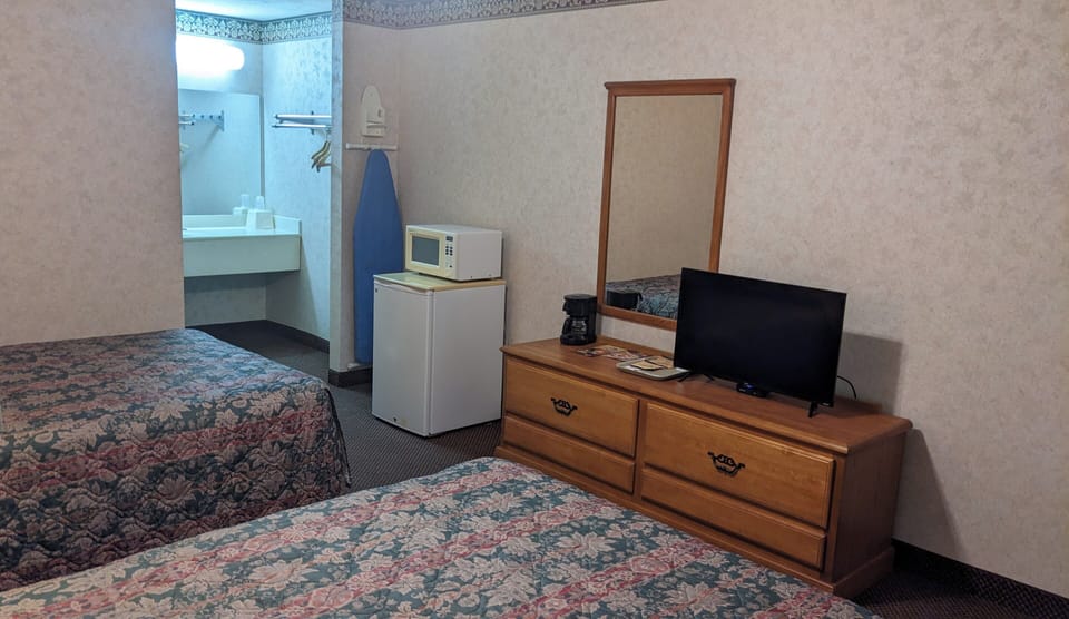 Premium bedding, desk, iron/ironing board
