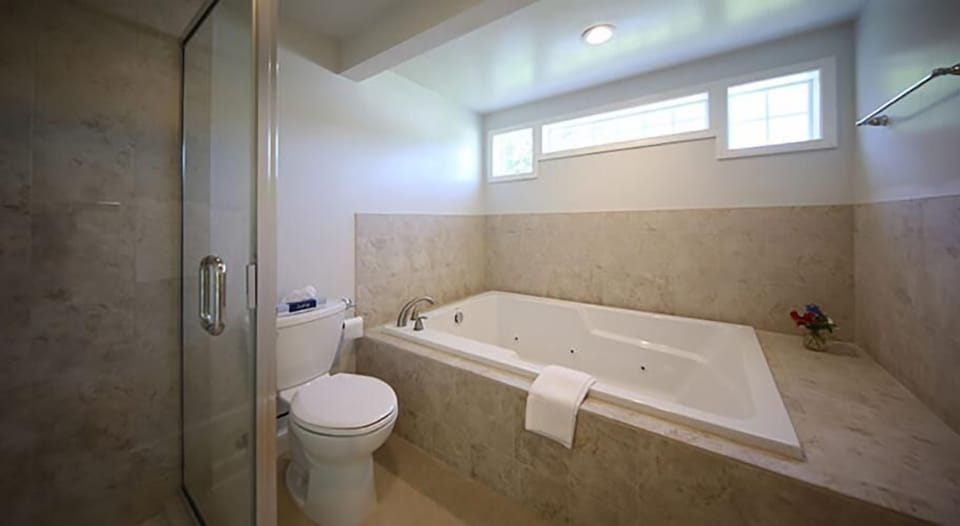 Premium Double East | Bathroom | Free toiletries, hair dryer, towels