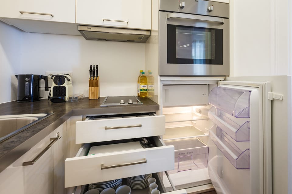 Premium Apartment, 1 Bedroom, Accessible, Balcony | Private kitchen | Fridge, coffee/tea maker