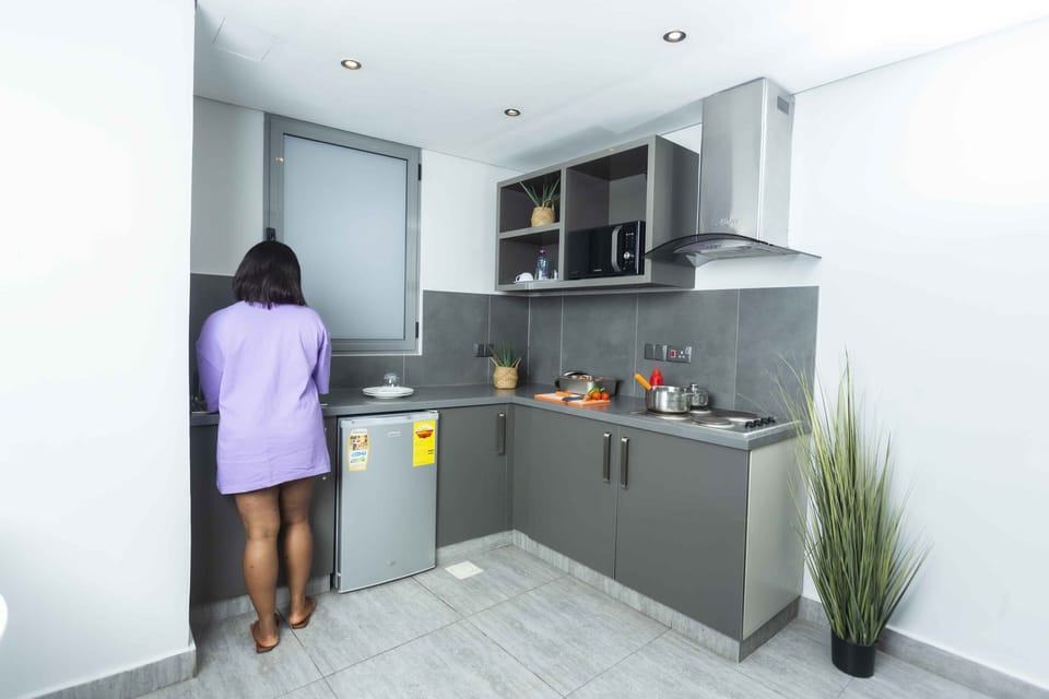 Mini-fridge, electric kettle