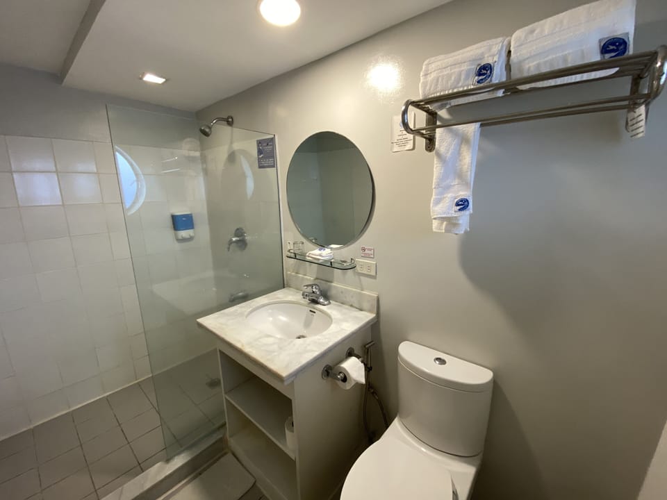 Standard Queen or 2 Single Beds | Bathroom | Shower, hair dryer, bidet, towels
