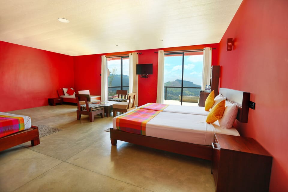 Family Room, Multiple Beds, Private Bathroom, Hill View | Minibar, desk, iron/ironing board (on request), WiFi (free)