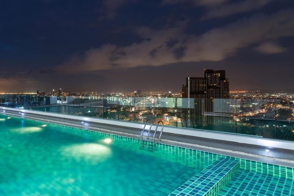 Outdoor pool, a rooftop pool