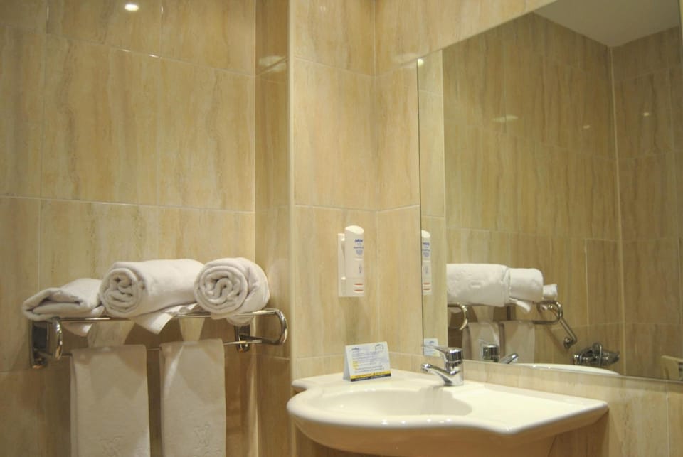 Free toiletries, hair dryer, bidet, towels