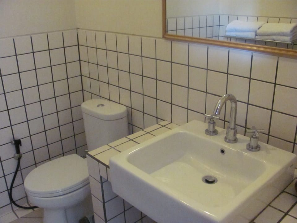 Shower, slippers, towels