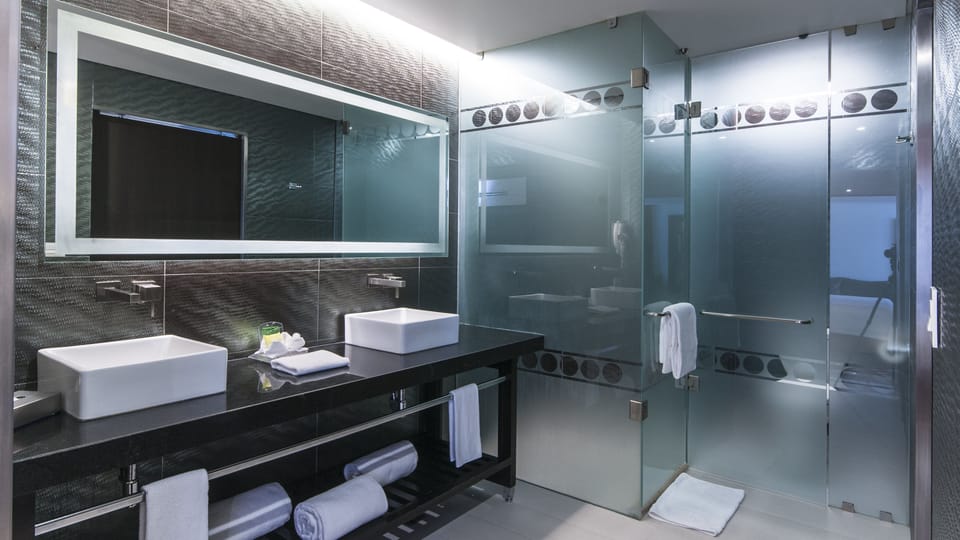 Premium Room, 1 King Bed | Bathroom | Shower, rainfall showerhead, free toiletries, hair dryer