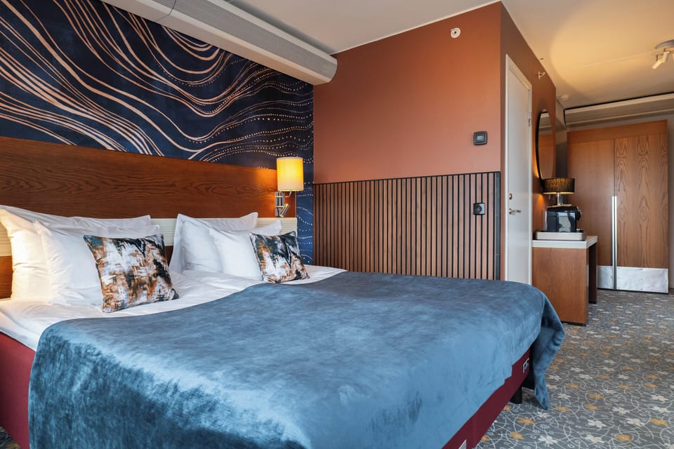 In-room safe, desk, laptop workspace, blackout drapes