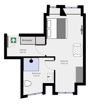 Apartment, 1 Bedroom | Floor plan