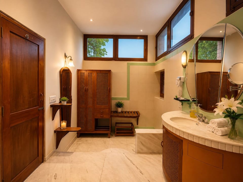 Luxury Double Room, 1 Double Bed | Bathroom | Deep soaking tub, free toiletries, hair dryer, towels