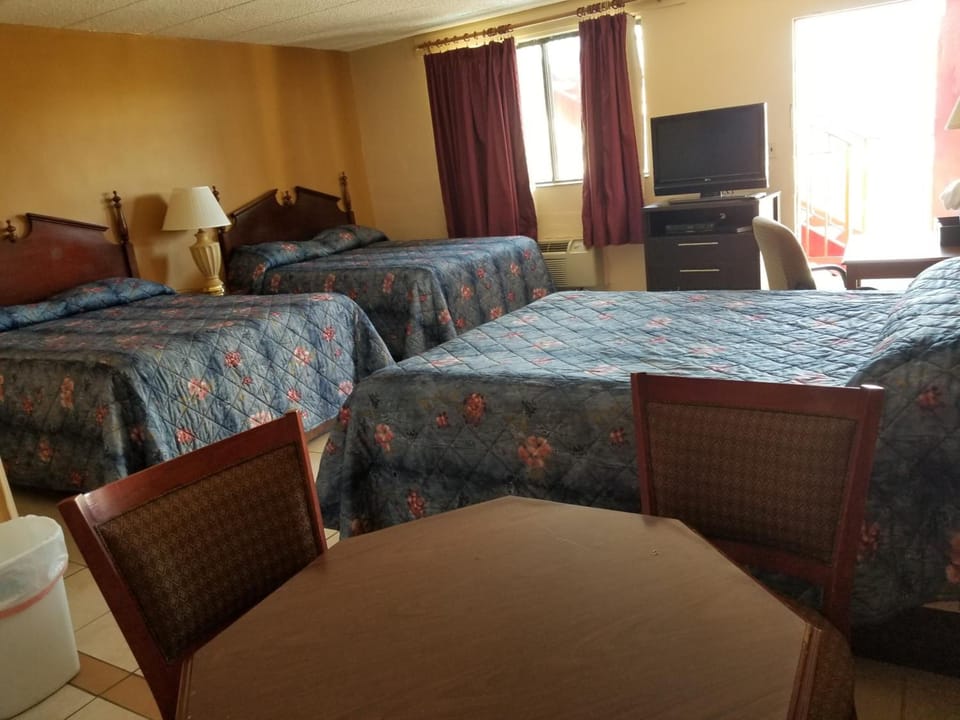 1 bedroom, desk, blackout drapes, iron/ironing board