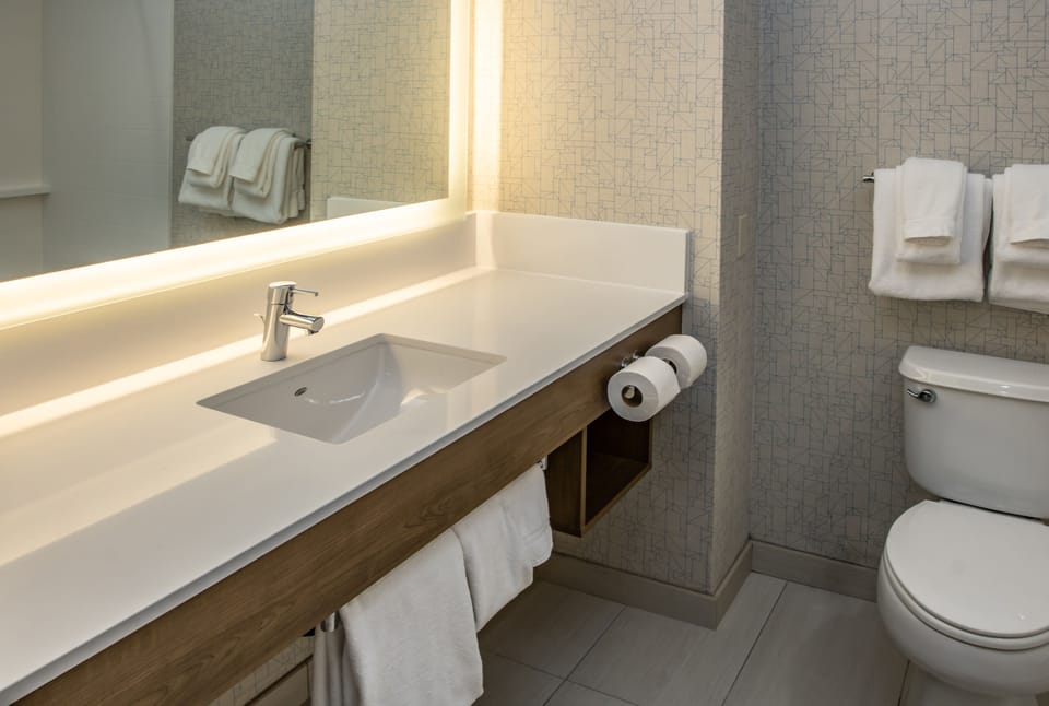 Standard Room, 1 King Bed (Walk In Shower) | Bathroom | Free toiletries, hair dryer, towels