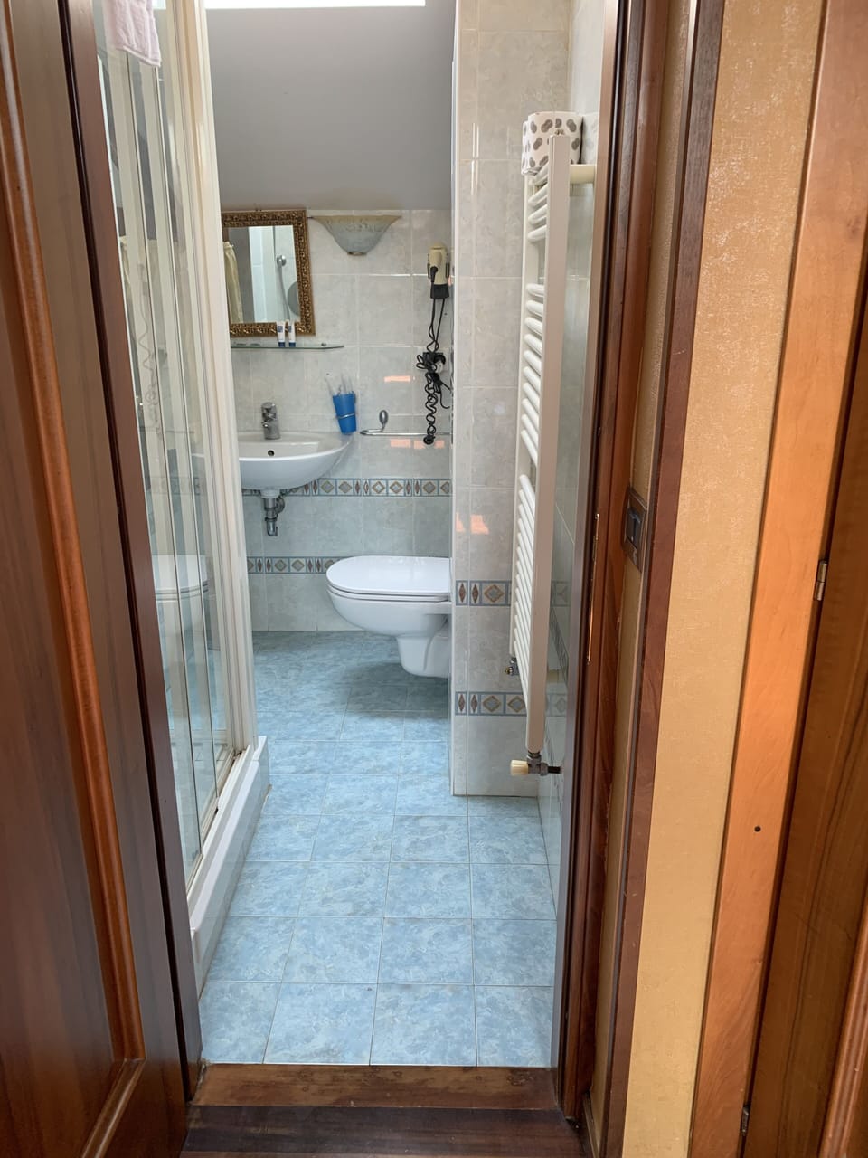 Double Room | Bathroom | Shower, hair dryer, bidet, towels