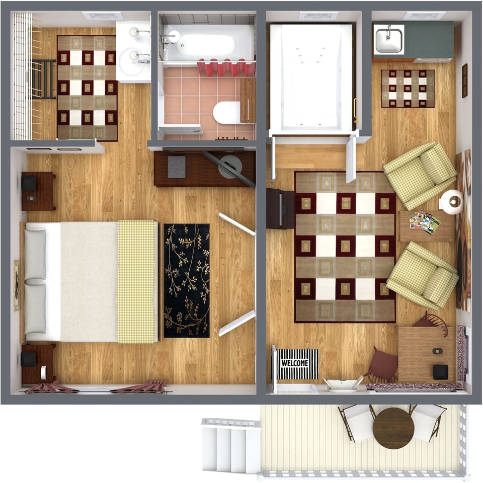 King Cottage Jacuzzi - Not Pet Friendly | Desk, iron/ironing board, free WiFi, bed sheets