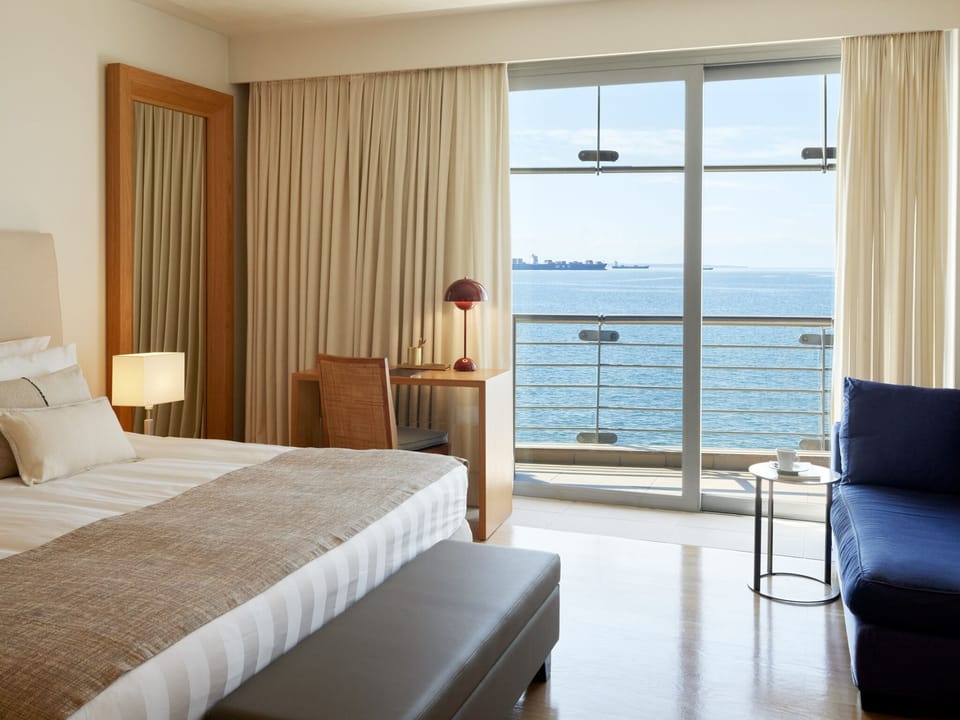 Executive Double Room, Sea View | Premium bedding, down comforters, free minibar, in-room safe