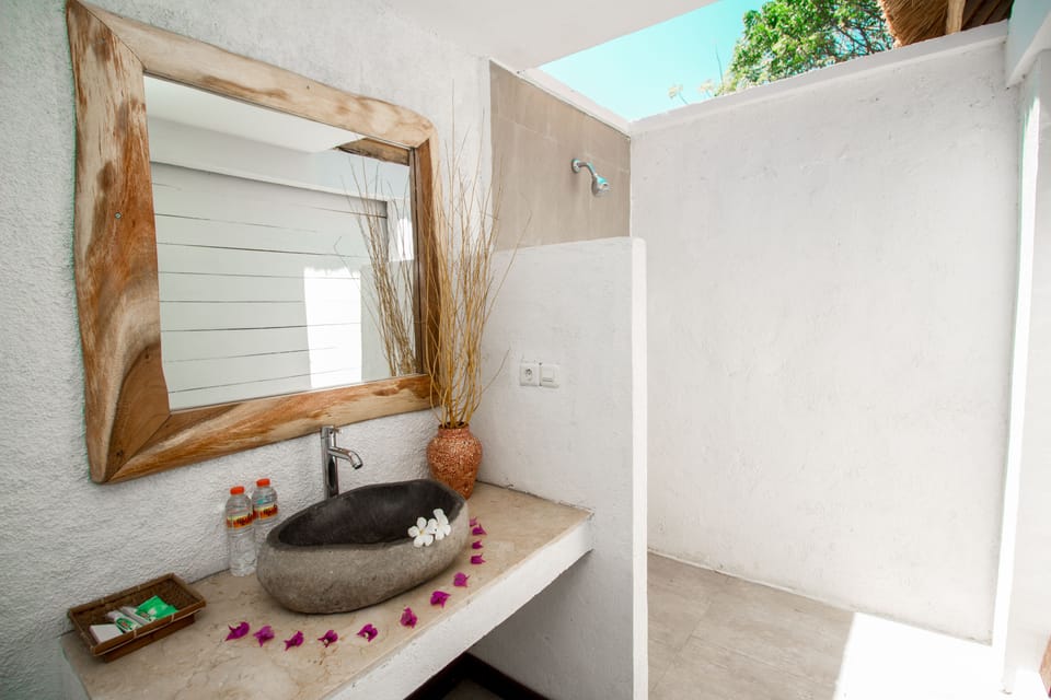 Shower, free toiletries, hair dryer (on request), bidet