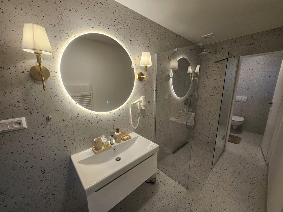 Deluxe Double Room | Bathroom | Shower, free toiletries, hair dryer, bathrobes