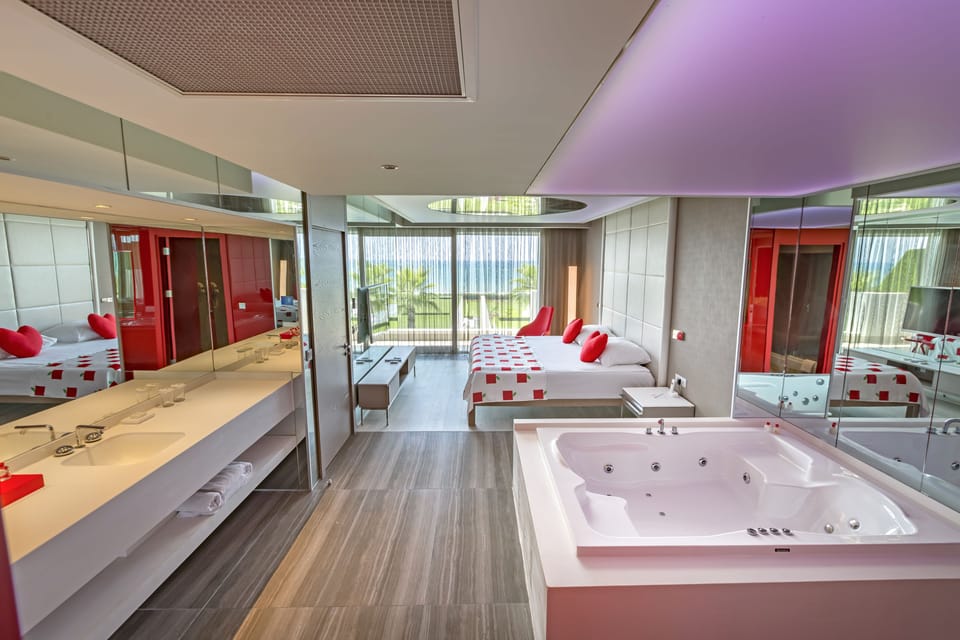Adam Villa | Bathroom | Separate tub and shower, jetted tub, free toiletries, hair dryer