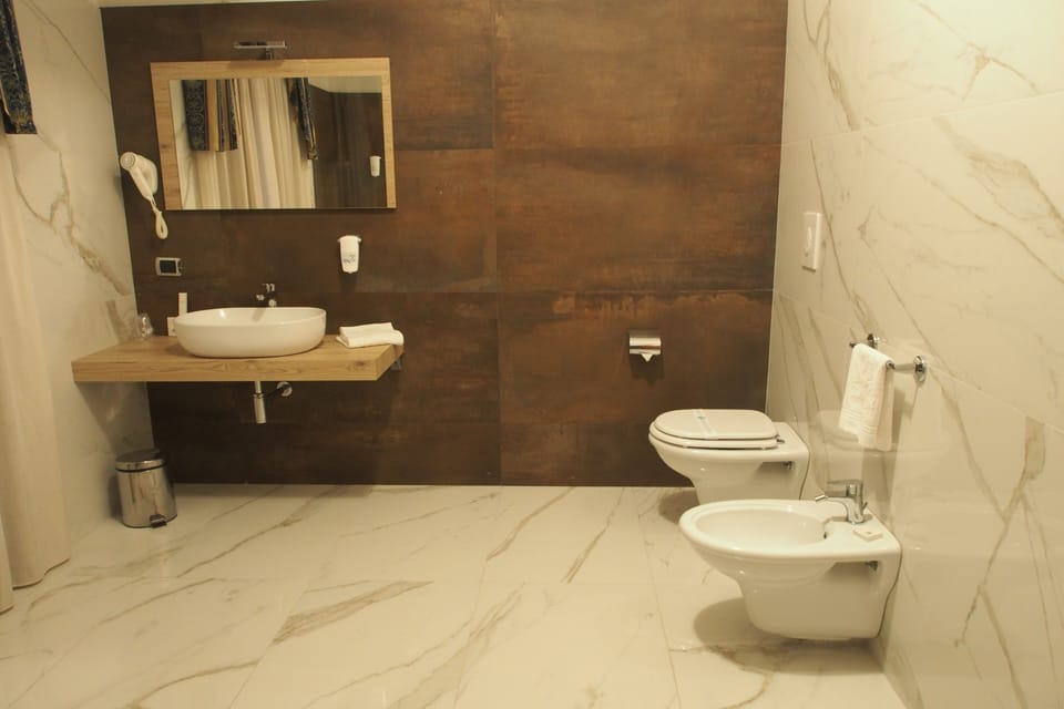 Free toiletries, hair dryer, slippers, bidet