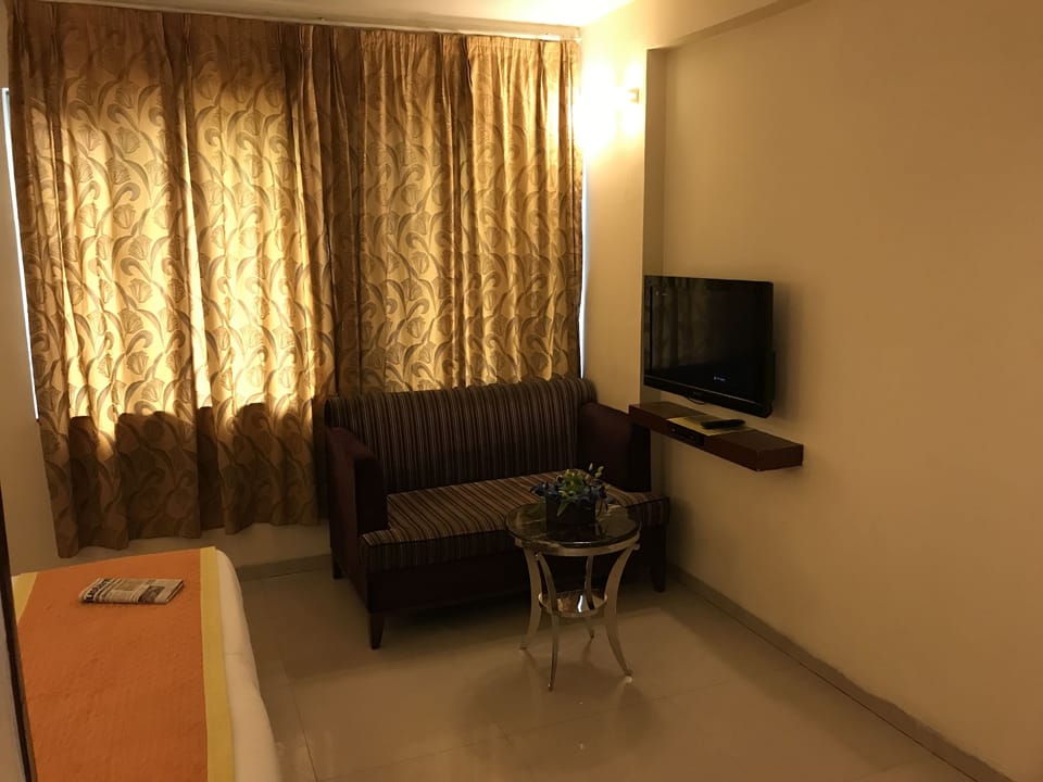 Desk, blackout drapes, soundproofing, iron/ironing board