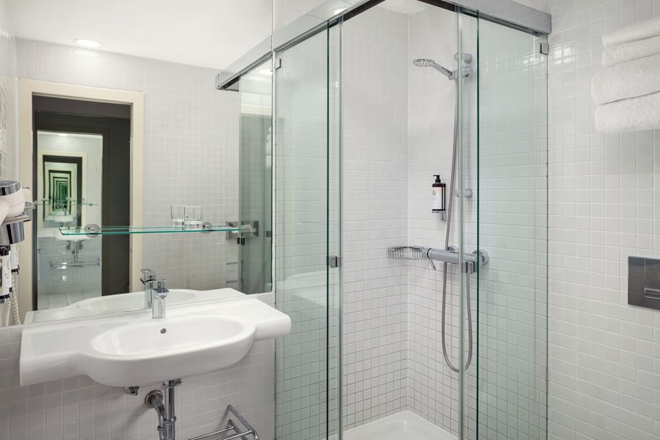 Free toiletries, hair dryer, towels