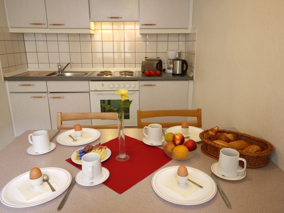 Appartment Rhein 4 Personen | Private kitchen | Fridge, oven, stovetop, coffee/tea maker
