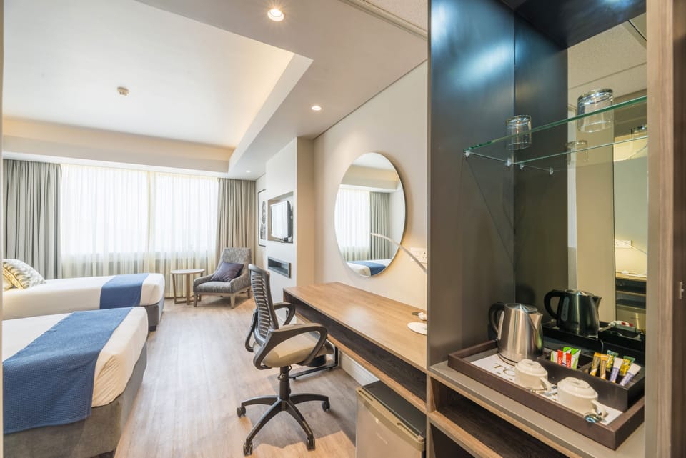 Minibar, in-room safe, blackout drapes, soundproofing