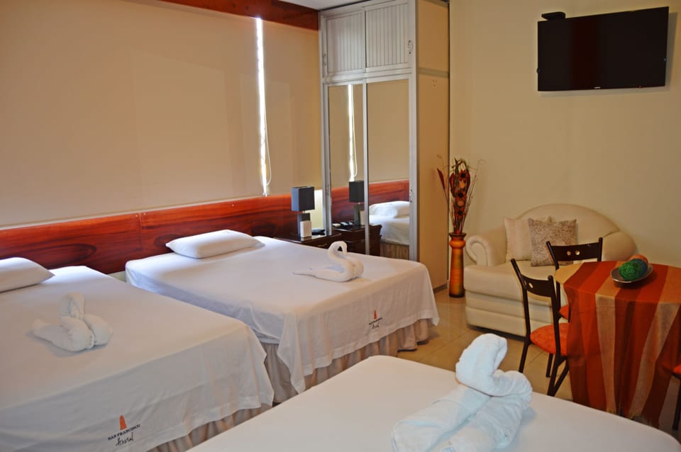 Standard Double Room, Multiple Beds, Private Bathroom, Tower | Premium bedding, WiFi (free), bed sheets