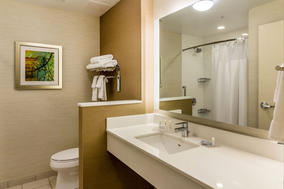 Free toiletries, hair dryer, towels, soap