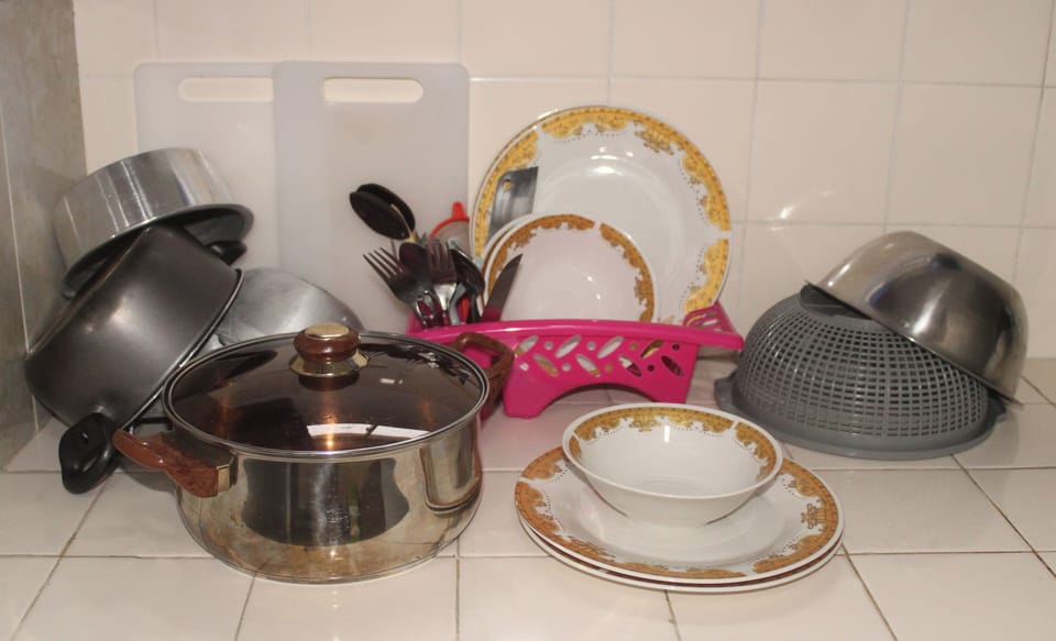 Standard Double or Twin Room (with A/C) | Shared kitchen facilities | Fridge, microwave, electric kettle, cookware/dishes/utensils