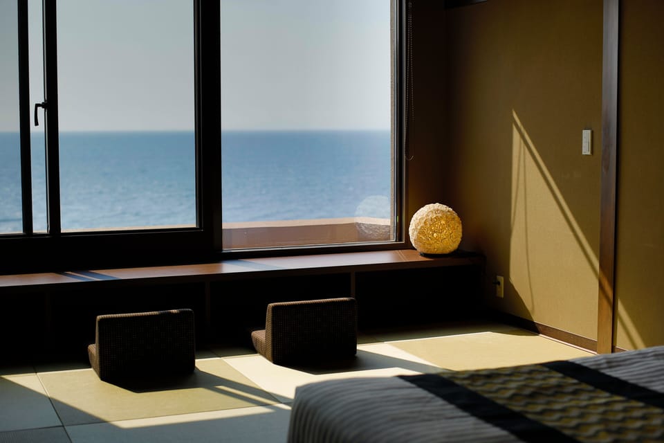 Japanese Western Style Room with Japanese Futon, Oceanfront | Down comforters, in-room safe, free WiFi