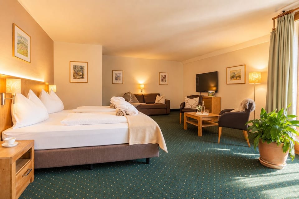 Deluxe Double Room, Balcony | Living area | 40-inch flat-screen TV with satellite channels, TV, table tennis