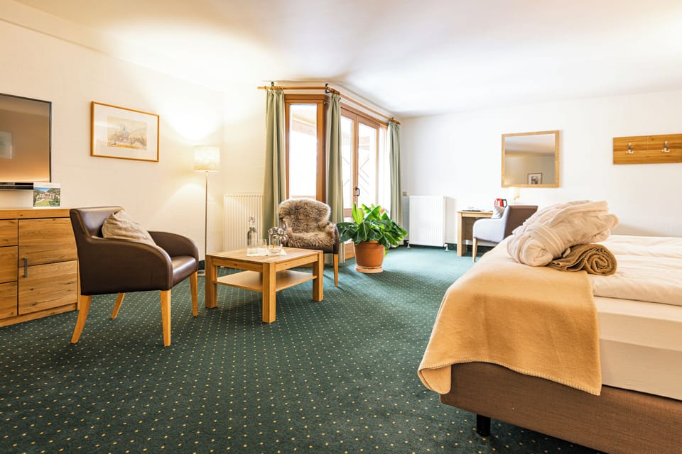 Deluxe Double Room | Living area | 40-inch flat-screen TV with satellite channels, TV, table tennis