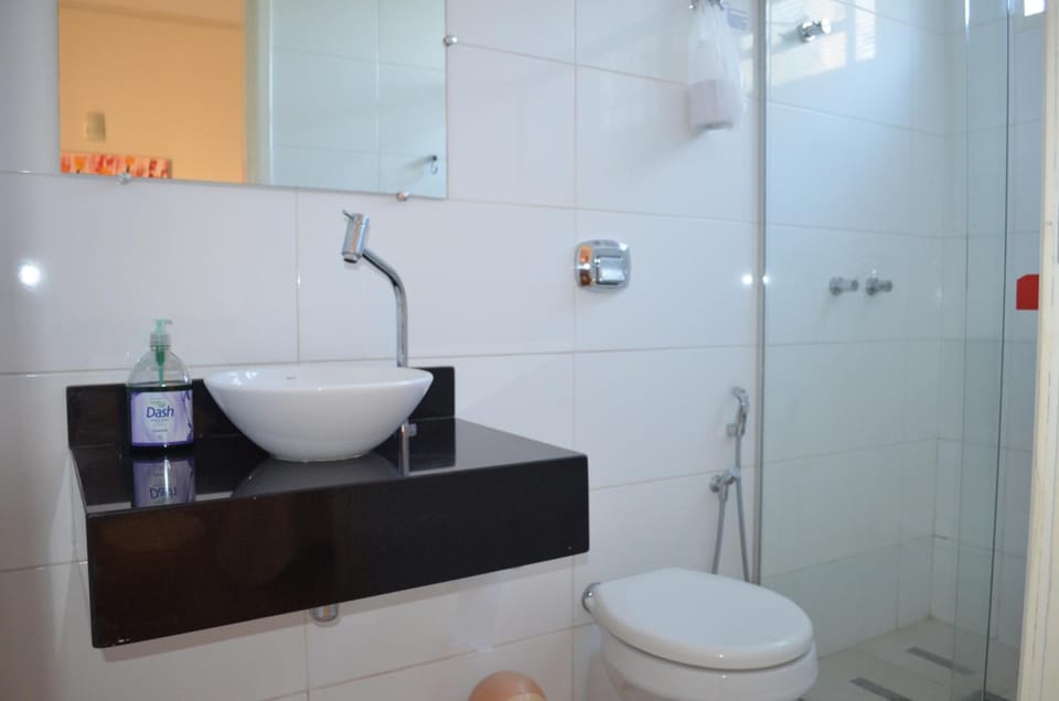 Shower, bidet, towels, soap