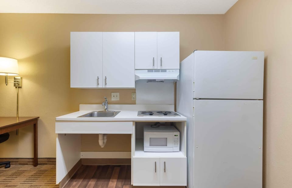 Studio, 1 Queen Bed, Accessible, Non Smoking | Private kitchen | Coffee/tea maker, full-size fridge, microwave, stovetop