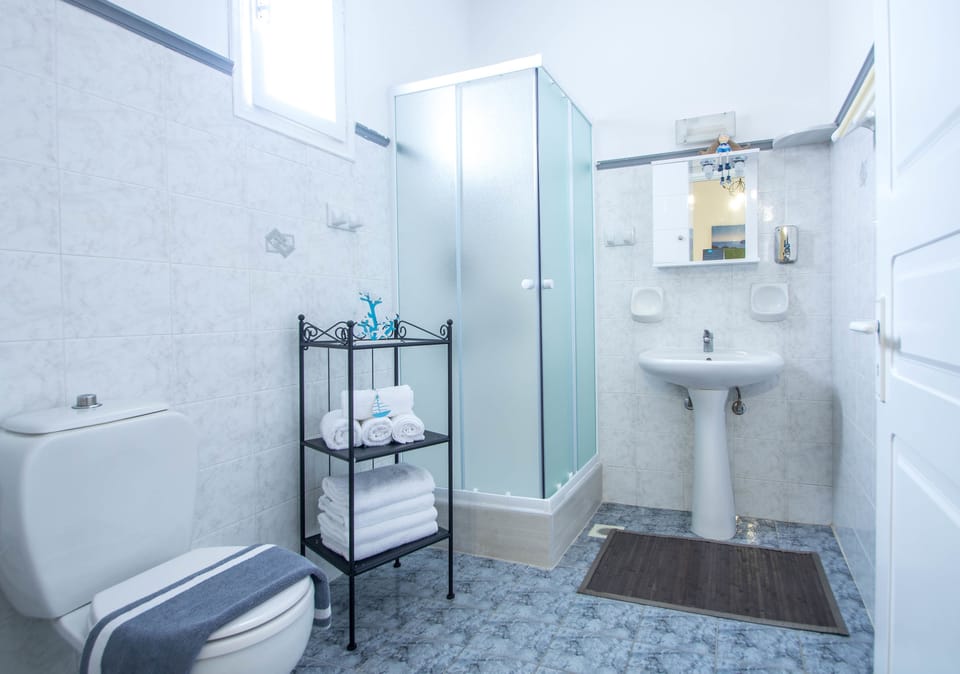 Family Apartment, 2 Bedrooms, Terrace | Bathroom | Shower, free toiletries, hair dryer, slippers