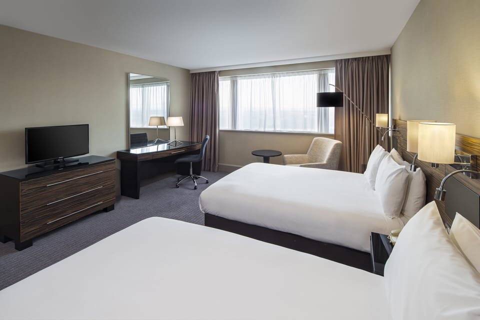 Premium Room, 2 Double Beds, River View | Hypo-allergenic bedding available, minibar, in-room safe, desk