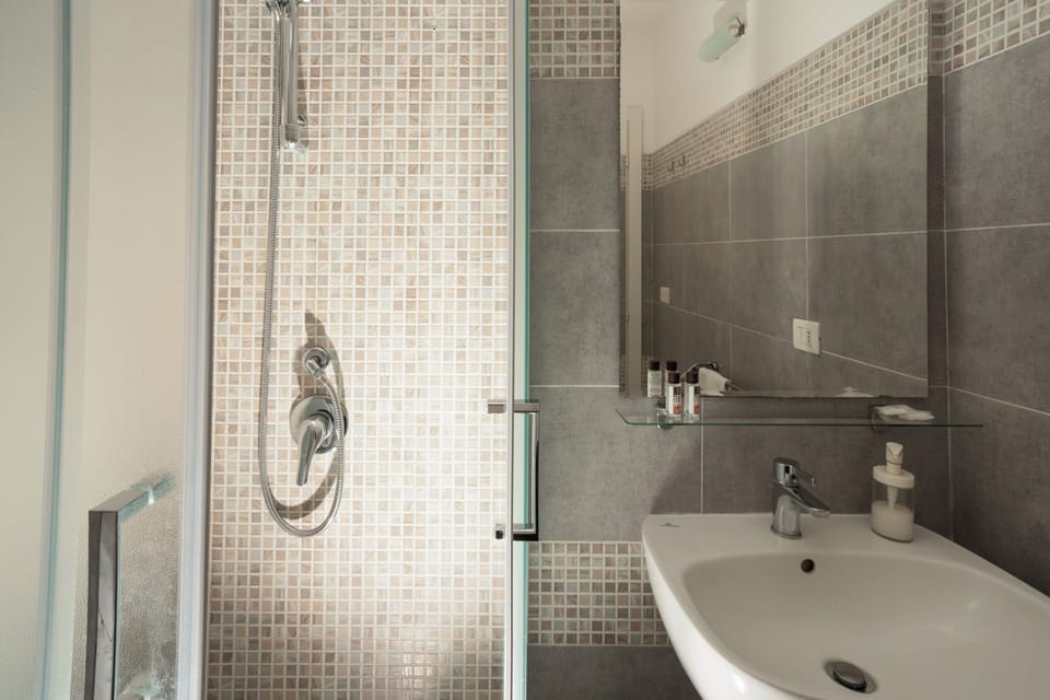 Shower, free toiletries, hair dryer, bidet