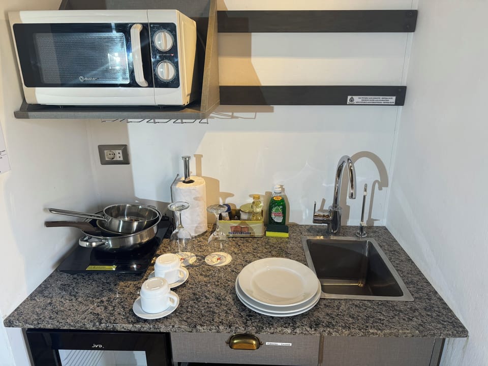 Electric kettle, griddle, paper towels