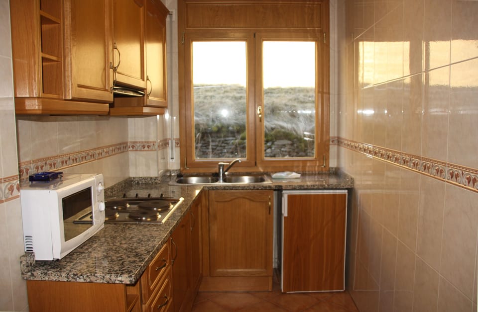Apartment, 1 Bedroom (4 people) | Private kitchen | Fridge, microwave, stovetop, cookware/dishes/utensils