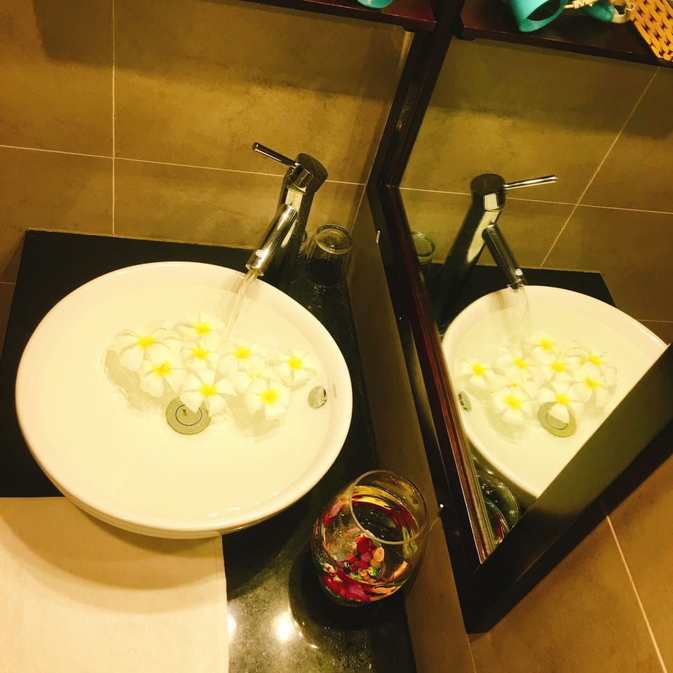 Free toiletries, hair dryer, slippers, bidet