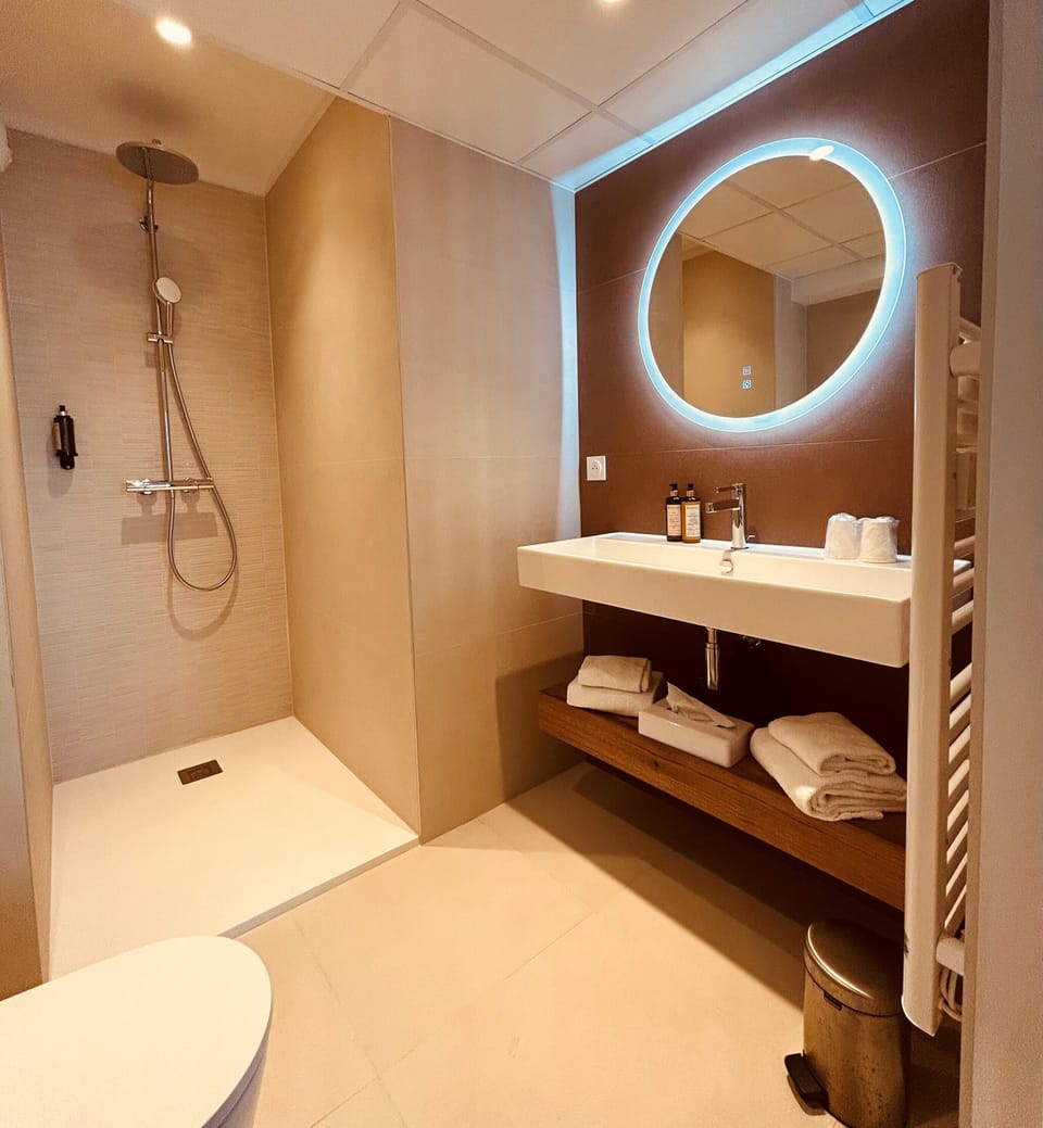 Free toiletries, hair dryer (on request), towels
